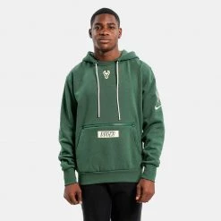 Nike NBA Milwaukee Bucks Courtside Fleece Ανδρική Μπλούζα με Κουκούλα FIR