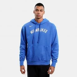 Nike NBA Milwaukee Bucks City Edition Fleece Ανδρική Μπλούζα με Κουκούλα GAME ROYAL