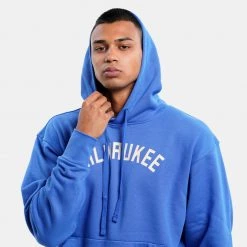Nike NBA Milwaukee Bucks City Edition Fleece Ανδρική Μπλούζα με Κουκούλα GAME ROYAL -Lifestyle Ρούχα Εκπτώσεις nike mil m nk flc po ess ce 3