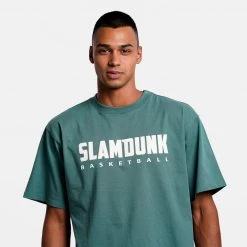 Slamdunk Ανδρικό T-shirt DARKGREEN -Lifestyle Ρούχα Εκπτώσεις slamdunk tee bac 2