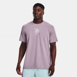 Under Armour Curry 3' S Hvyweight Ss Ανδρικό T-Shirt Purple Haze//White