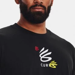 Under Armour Curry 3's Ανδρικό T-Shirt Black//White -Lifestyle Ρούχα Εκπτώσεις under armour curry 3 s hvyweight ss 6