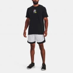 Under Armour Curry 3's Ανδρικό T-Shirt Black//White -Lifestyle Ρούχα Εκπτώσεις under armour curry 3 s hvyweight ss 7